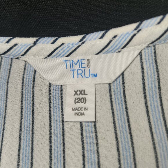 Time and Tru Stripe Faux Wrap Dress - Picture 2 of 5